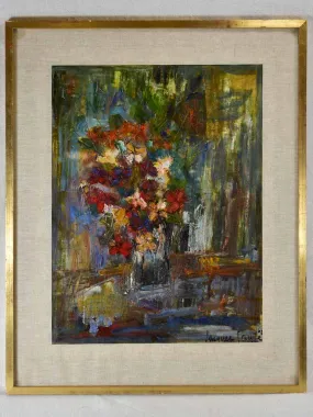 Abstract painting 'La fleur ancienne' signed Jacques Fauye? - oil on paper 1962 - 24½" x 30¼"