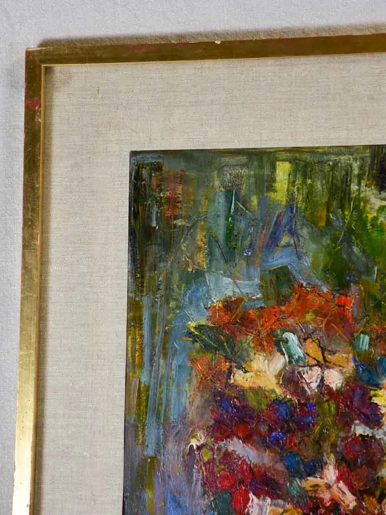 Abstract painting 'La fleur ancienne' signed Jacques Fauye? - oil on paper 1962 - 24½" x 30¼"