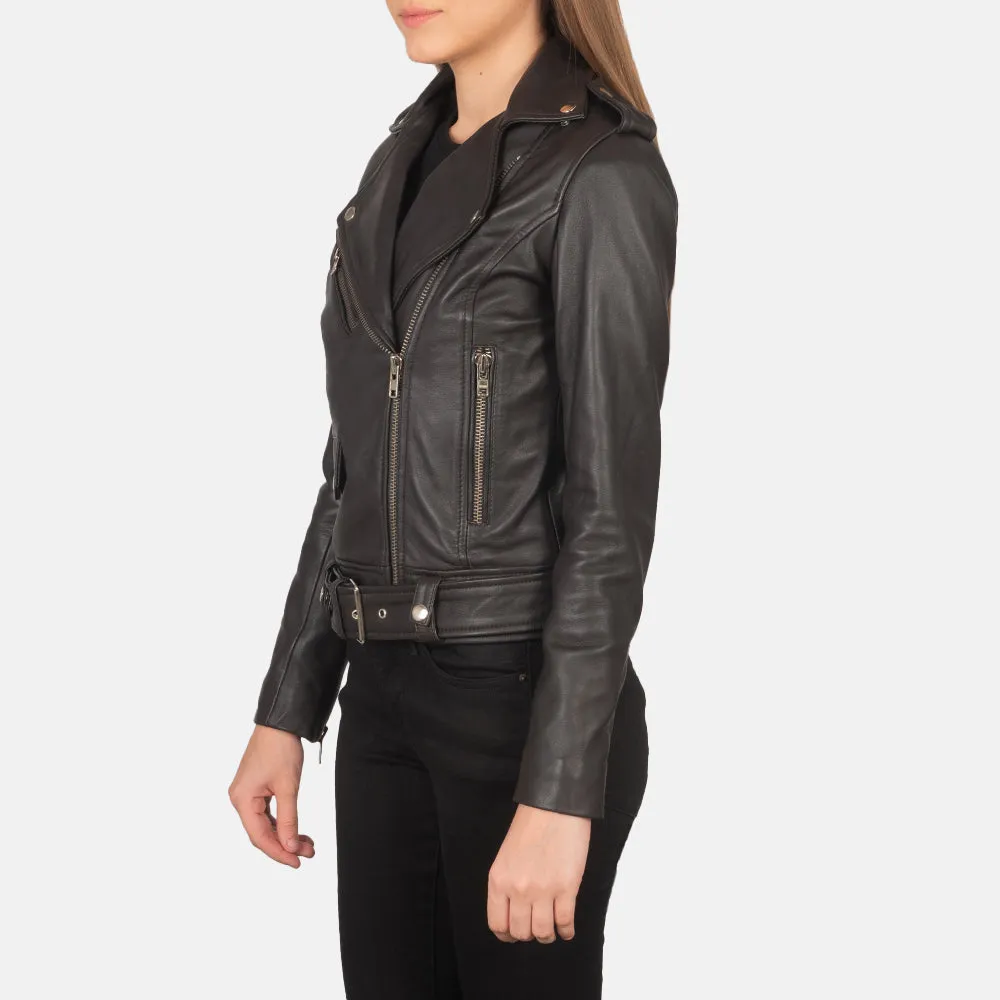 Alison Brown Leather Biker Jacket