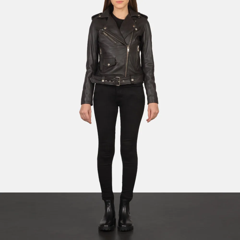 Alison Brown Leather Biker Jacket