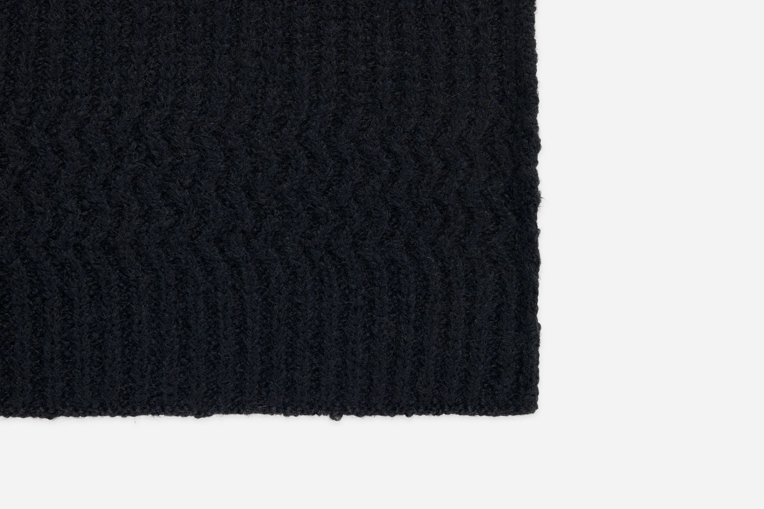 Alpaca Rib Scarf ~ Black