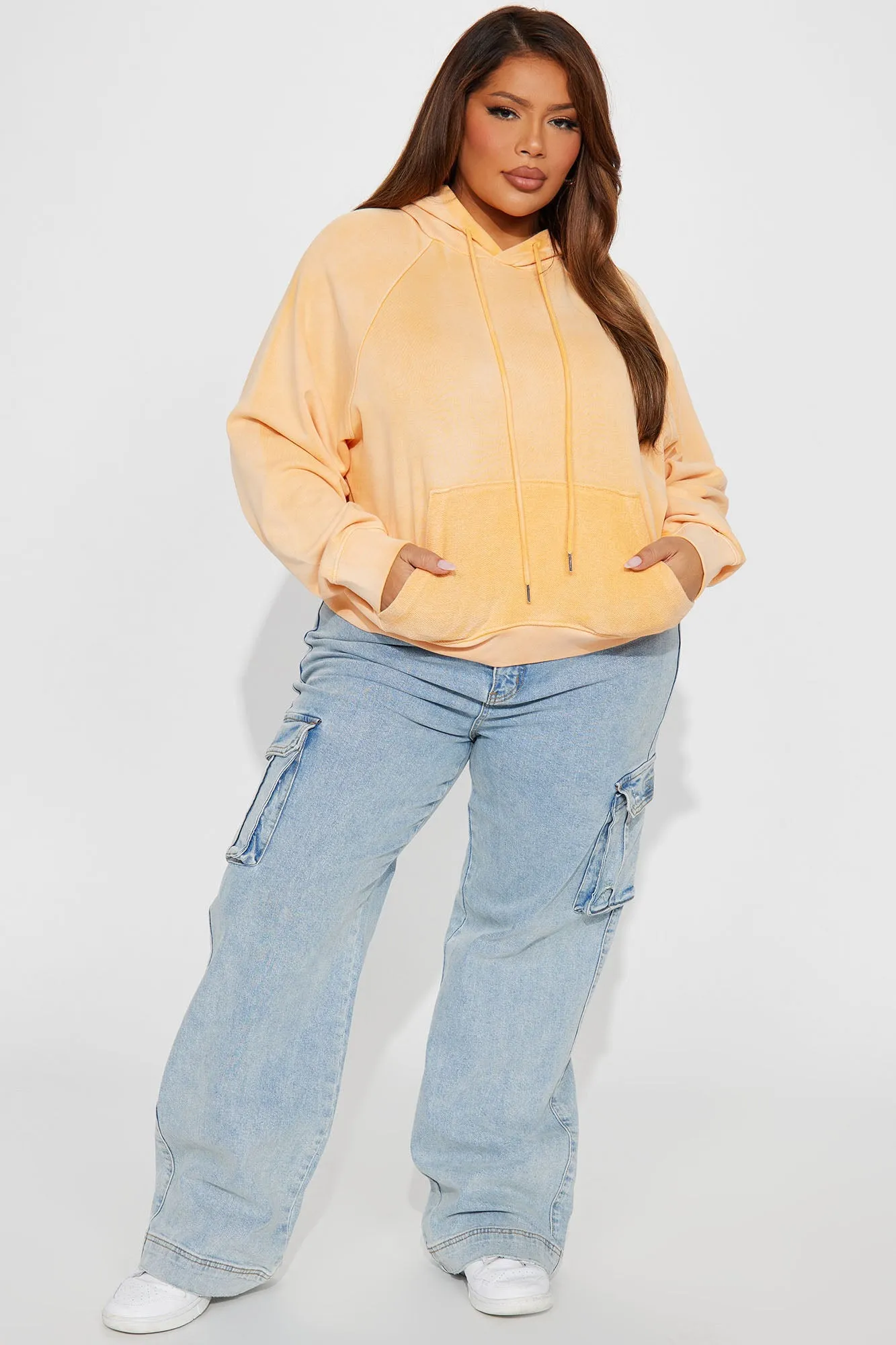 Anette Washed Pull Over Lounge Hoodie - Orange