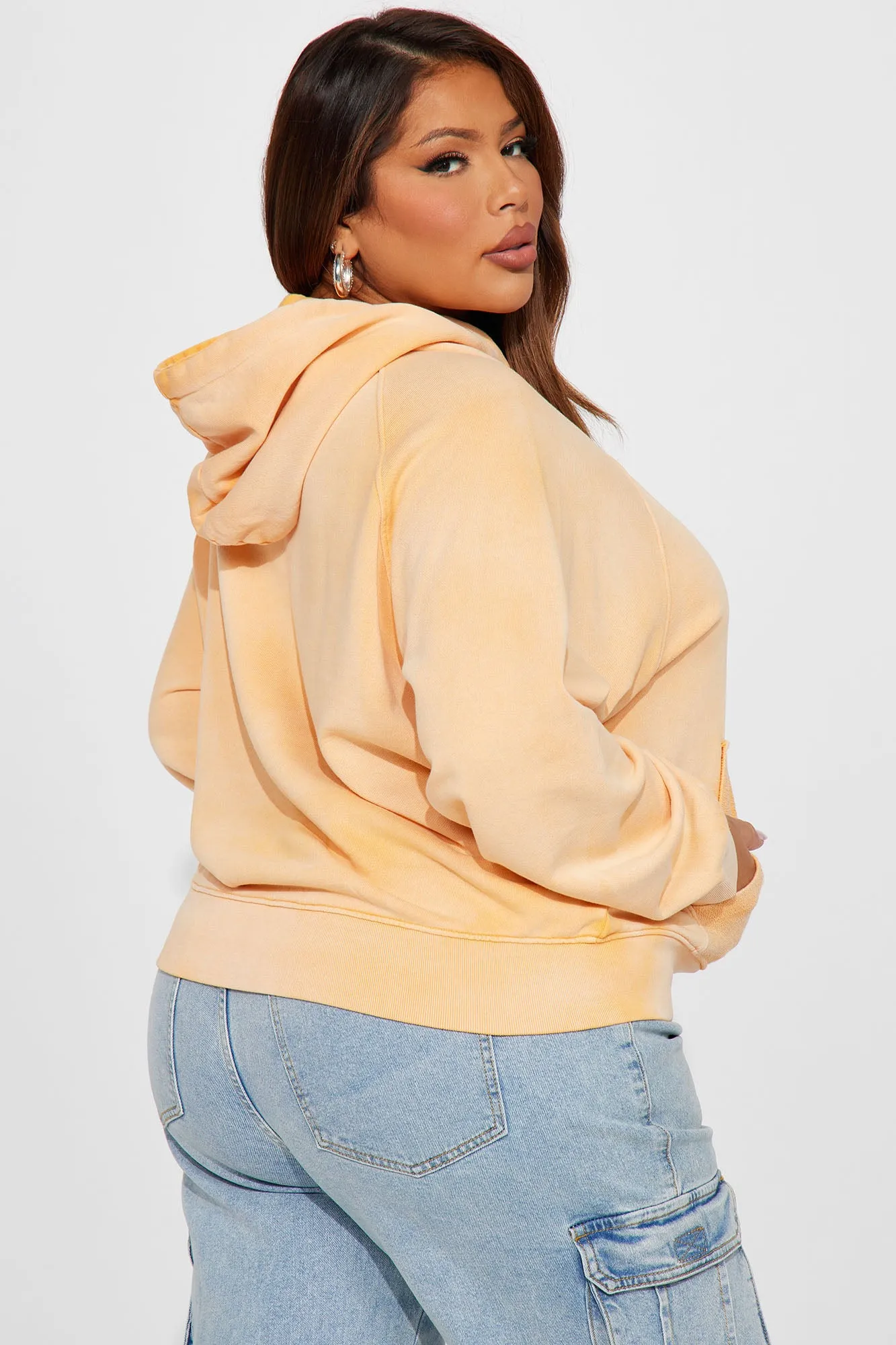 Anette Washed Pull Over Lounge Hoodie - Orange