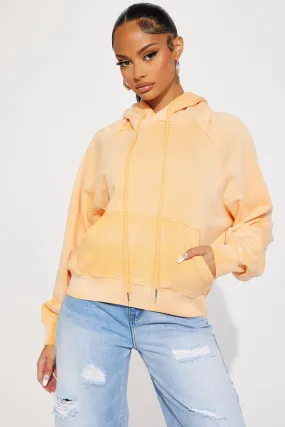 Anette Washed Pull Over Lounge Hoodie - Orange