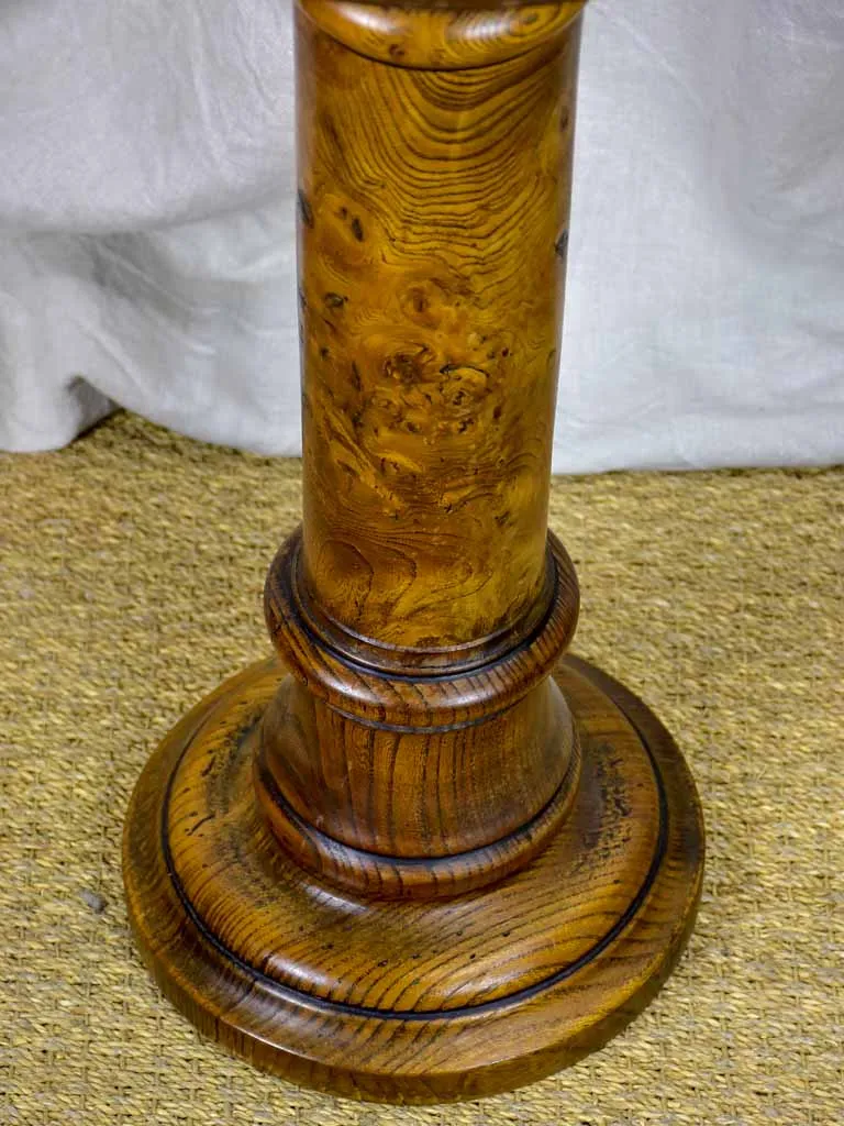 Antique French pedestal - round wooden