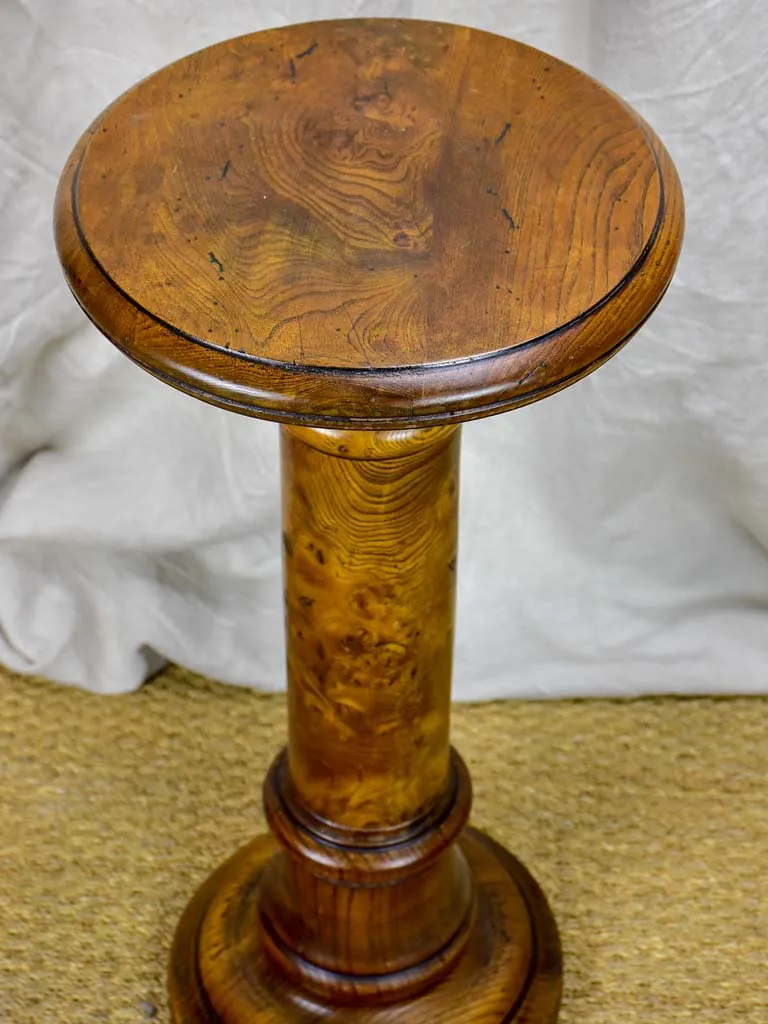 Antique French pedestal - round wooden