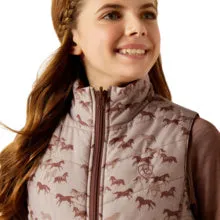 Ariat Yth Bella Insulated Reversible Gilet Scattering Horses