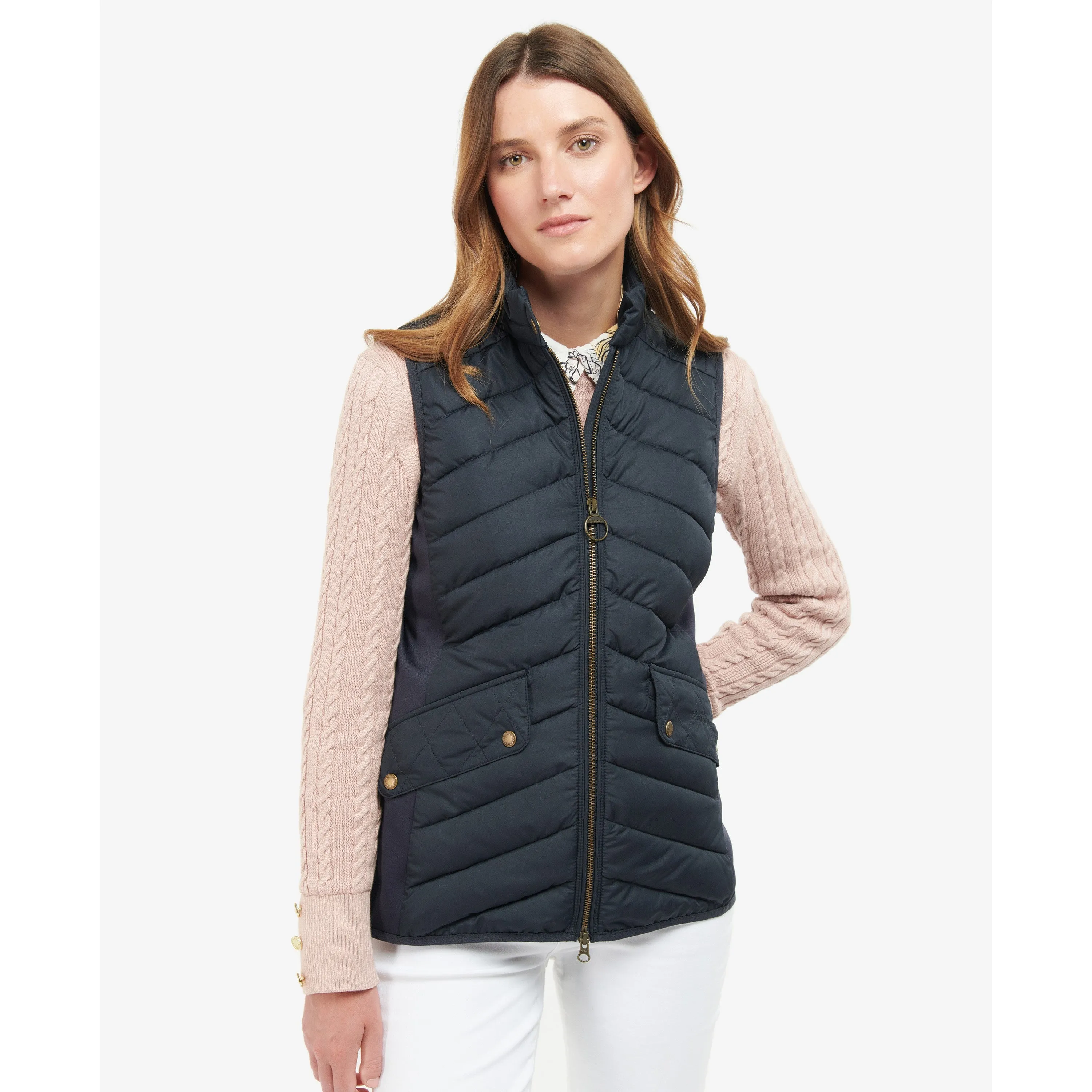 Barbour Stretch Cavalry Ladies Gilet - Dark Navy/Dark Navy Marl