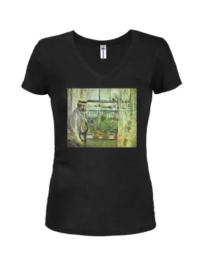 Berthe Morisot - Eugene Manet on the Isle of Wight Juniors V Neck T-Shirt