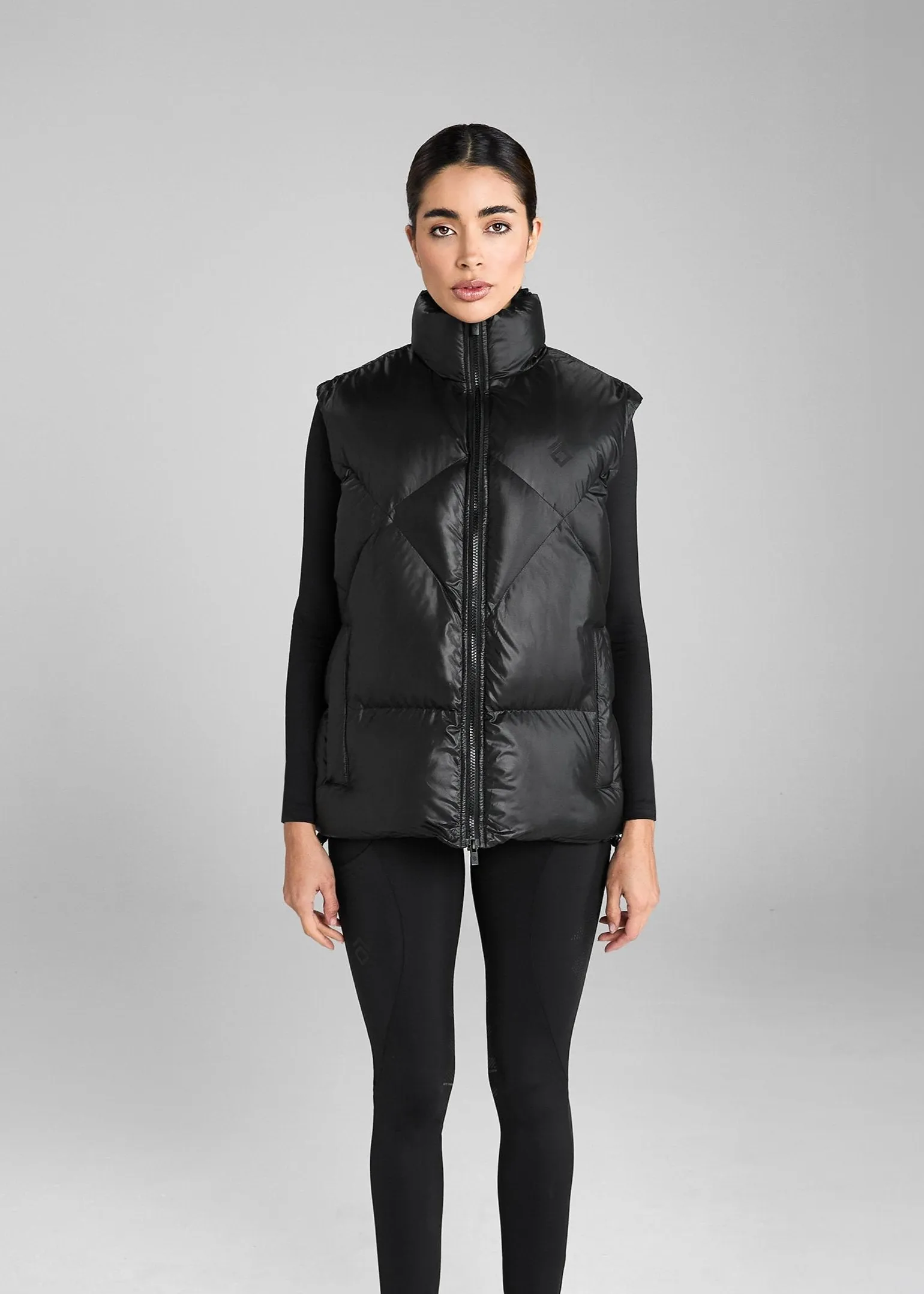 Black Heavy Quilted Gilet