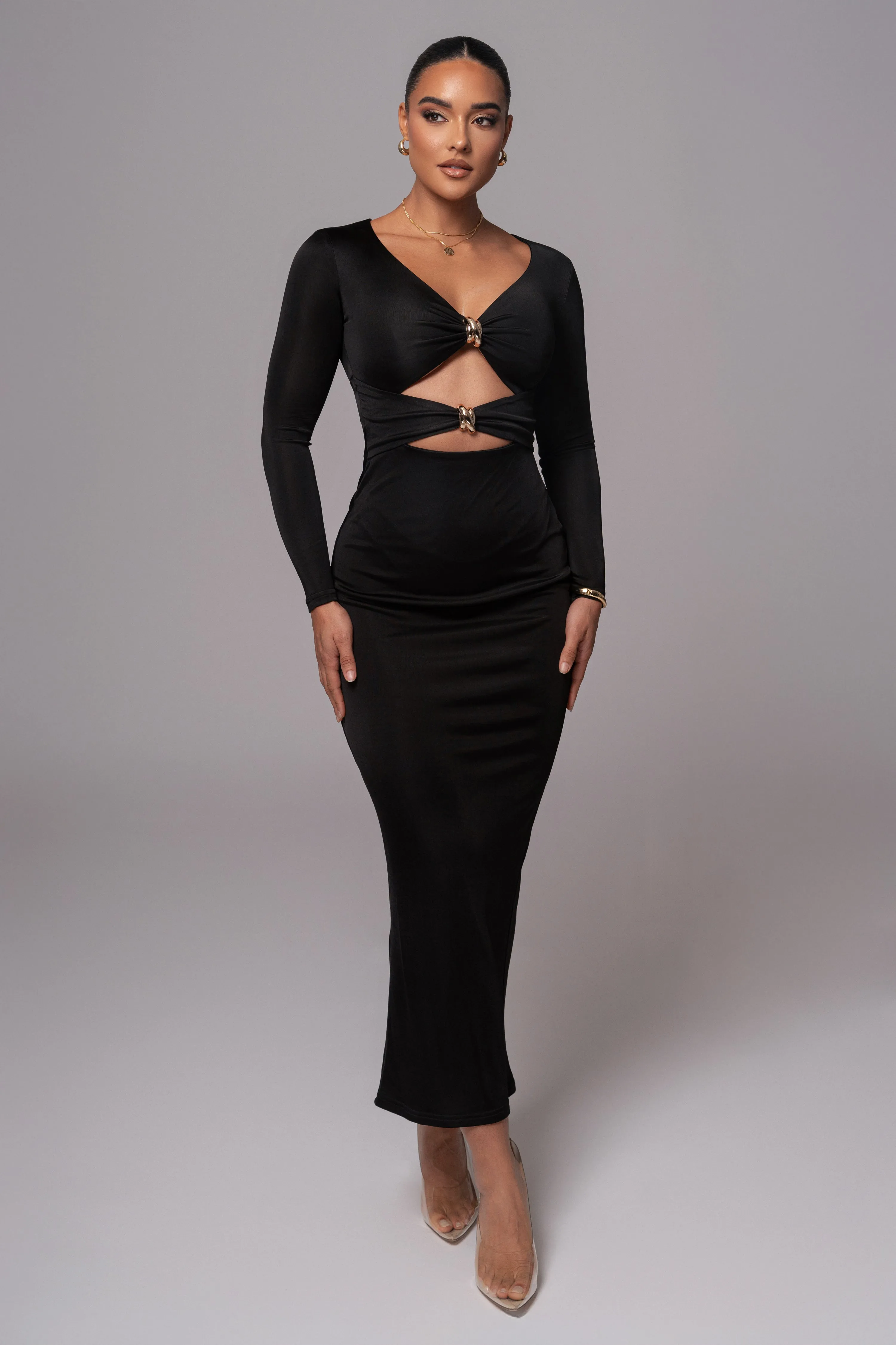 Black Soiree Cutout Maxi Dress