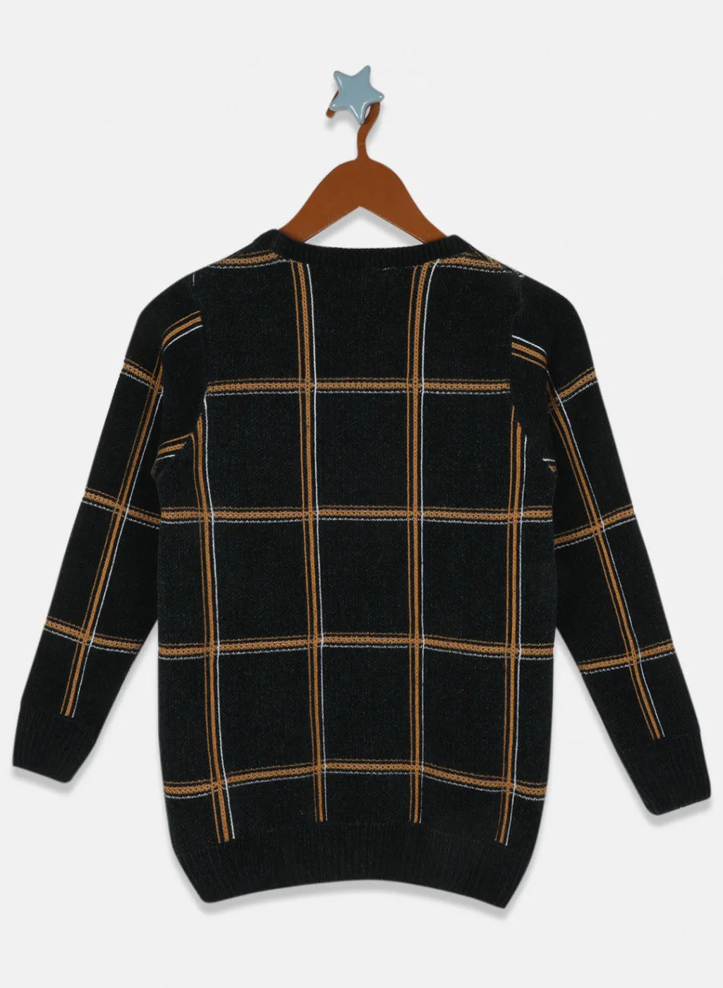 Boys Green Check Pullover