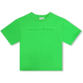 Boys Green Embossed Short Sleeve T-Shirt