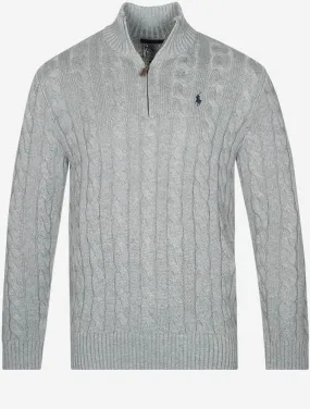 Cable Half Zip Pullover Andover Heather