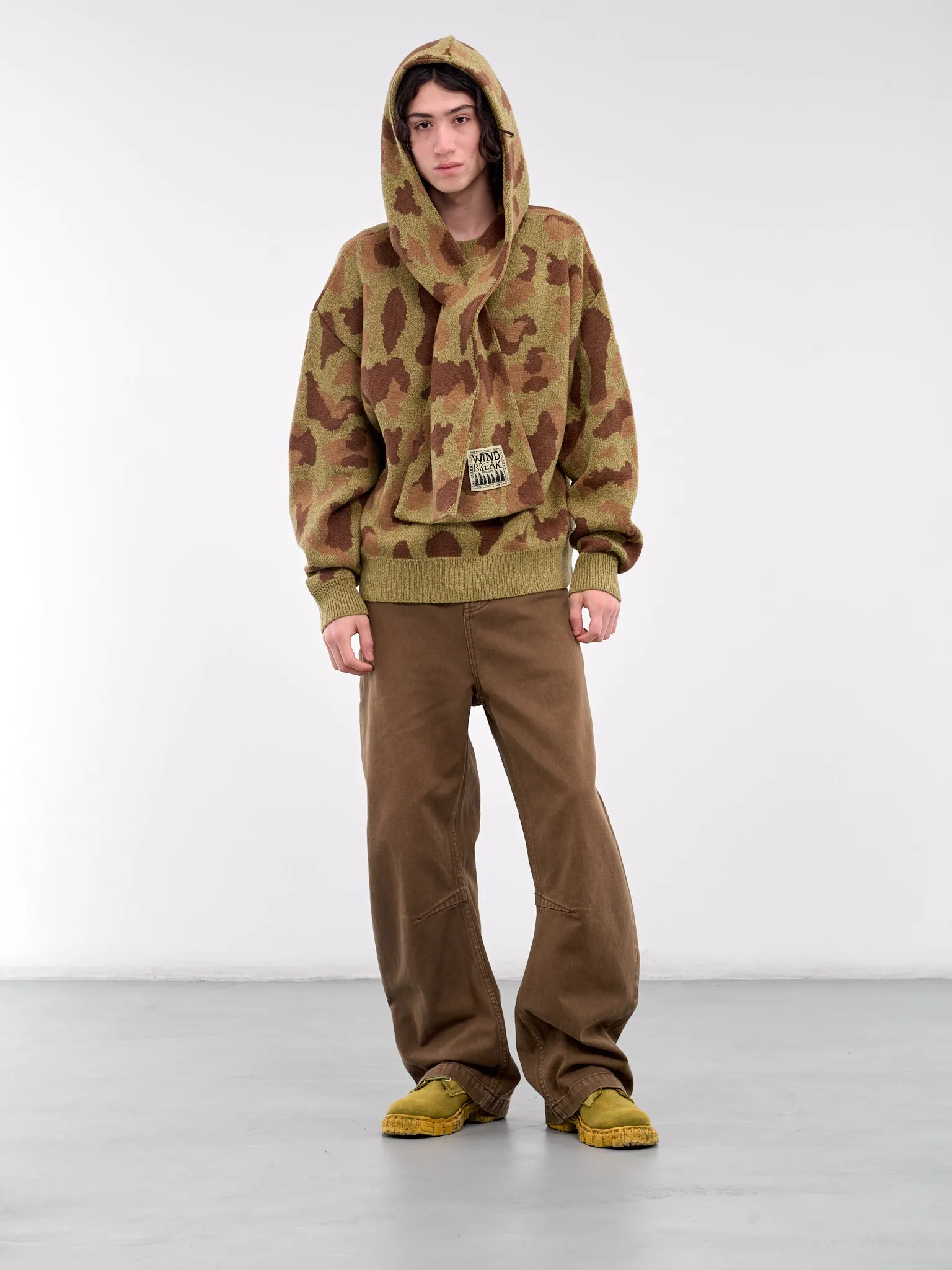 Camouflage Knit Hooded Sweater (K2411KN123-KHAKI)