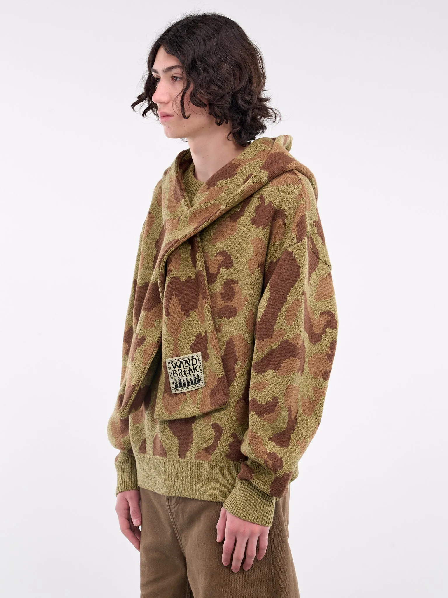 Camouflage Knit Hooded Sweater (K2411KN123-KHAKI)