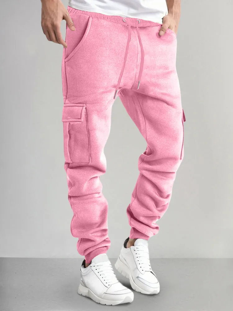 Casual Thermal Fleece Cargo Sweatpants