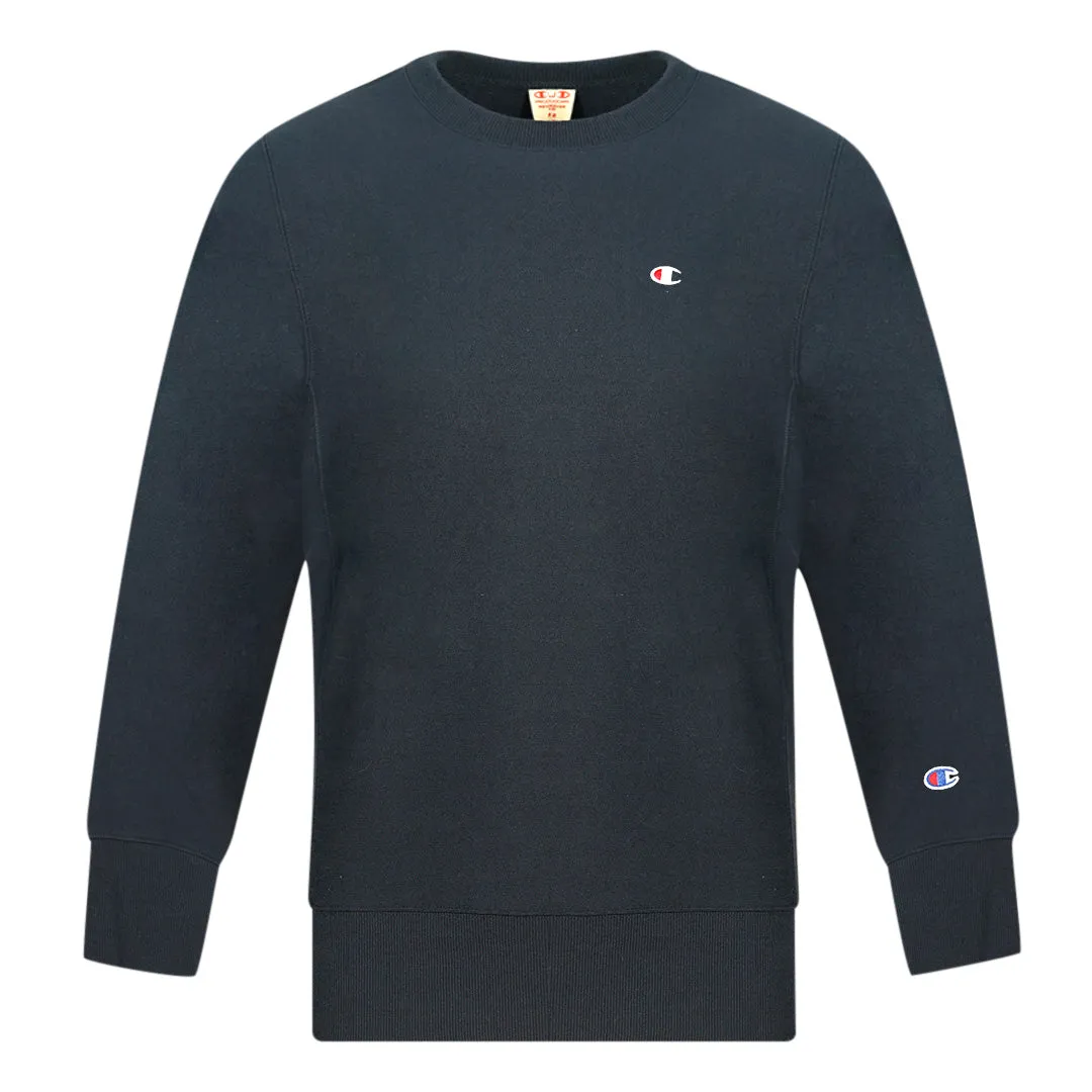 Champion Small Logo Navy Blue Sweatshirt