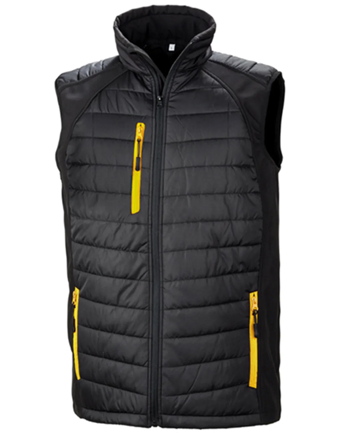 compass padded softshell gilet | Black/Yellow