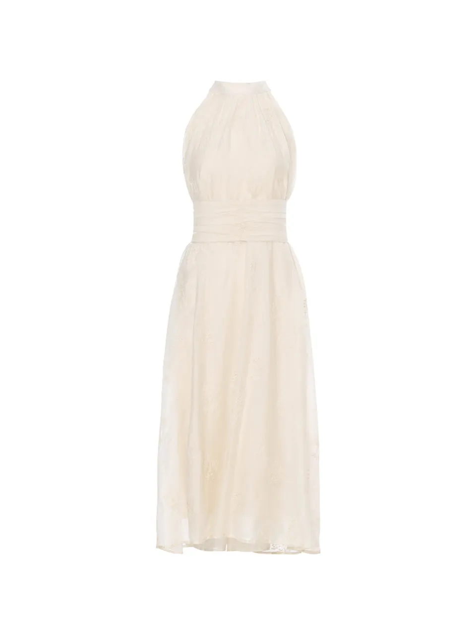 Cream halter neck long dress