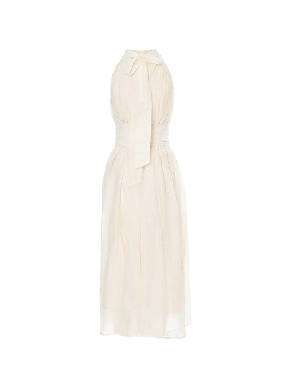 Cream halter neck long dress