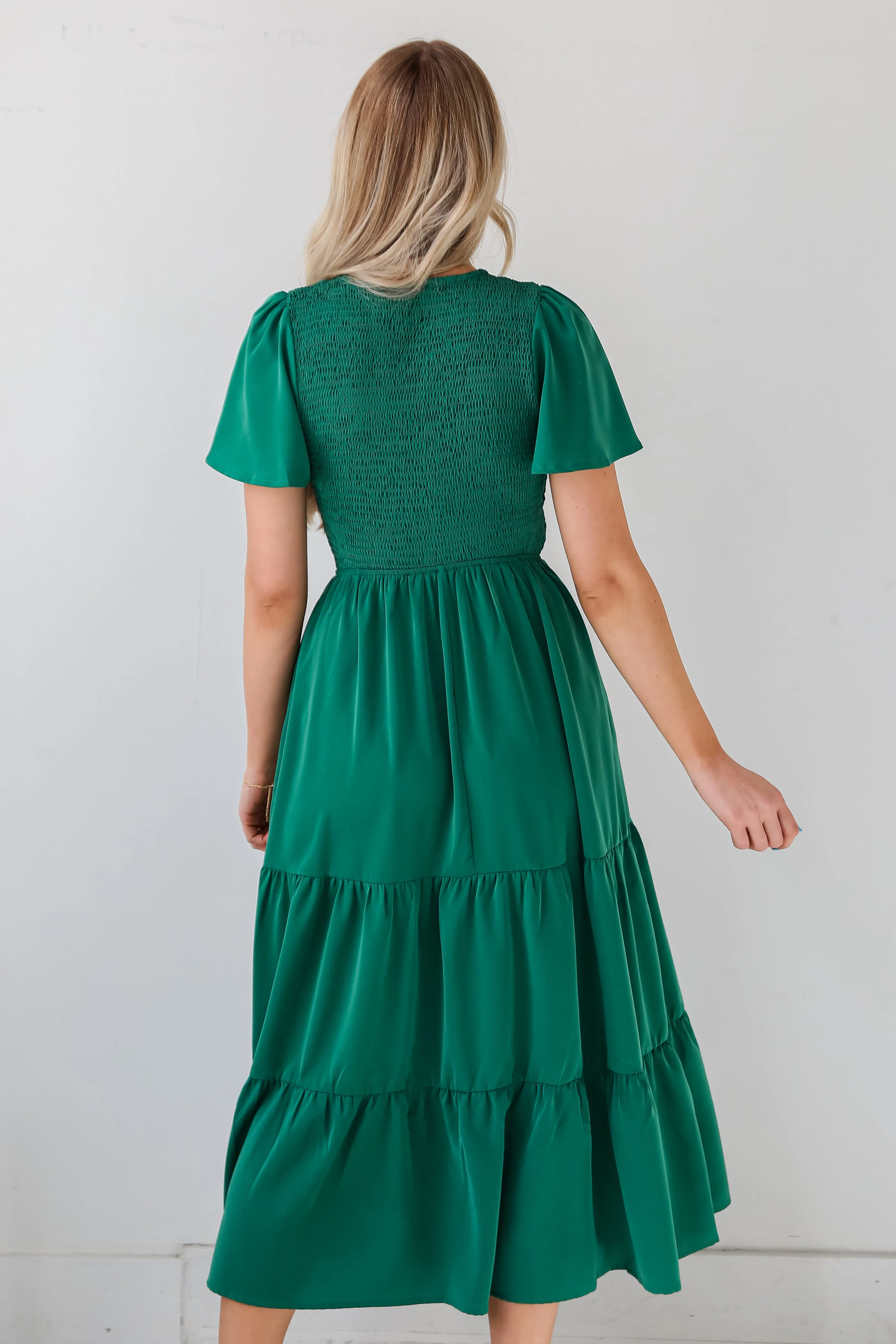 Cute Contentment Kelly Green Tiered Maxi Dress