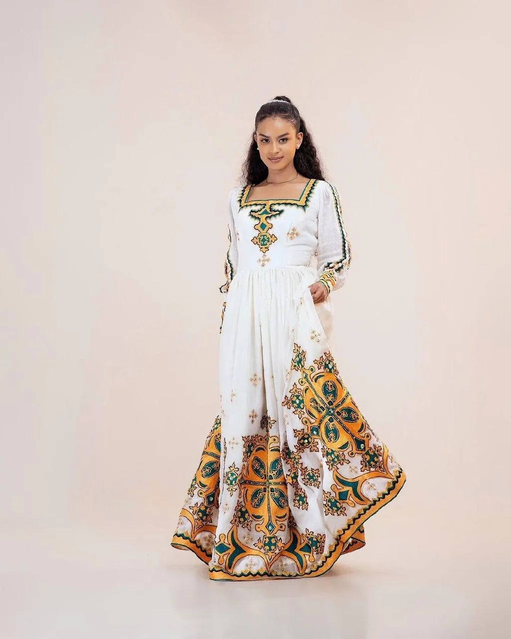 Detailed Pattern Habesha Dress Elegant Habesha Kemis Design