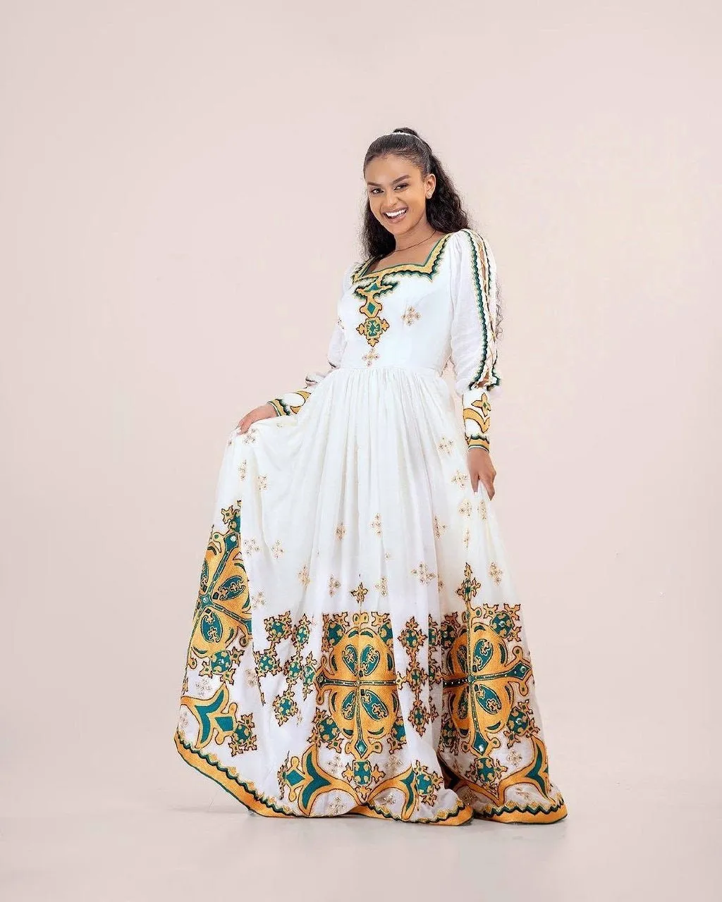 Detailed Pattern Habesha Dress Elegant Habesha Kemis Design