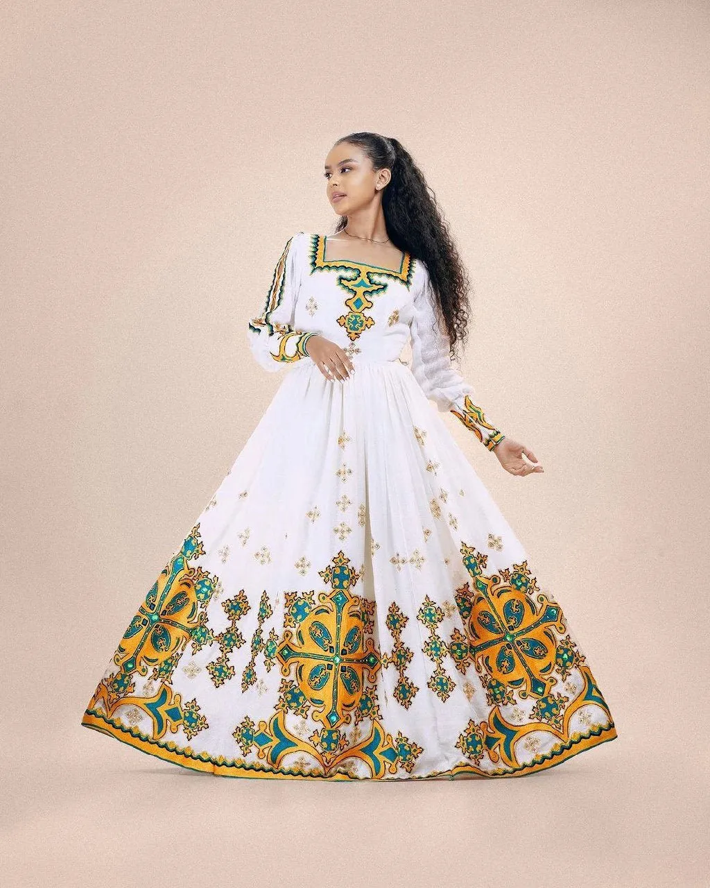 Detailed Pattern Habesha Dress Elegant Habesha Kemis Design