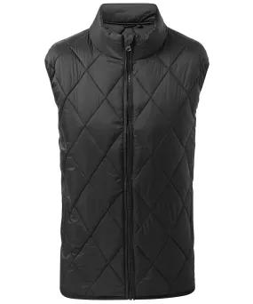 Diamond pane padded gilet | Black