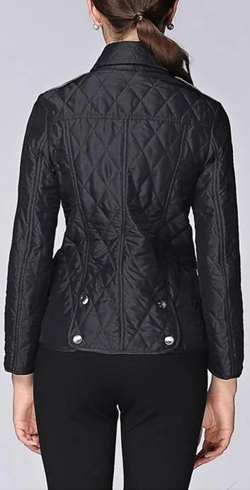 Diamond Quilted Jacket, Black or Khaki