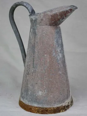 Early twentieth century French water pitcher - zinc 14¼"