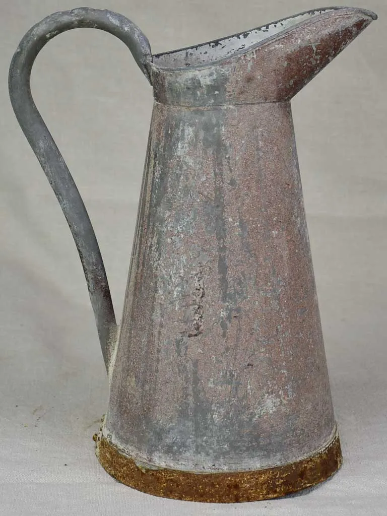 Early twentieth century French water pitcher - zinc 14¼"