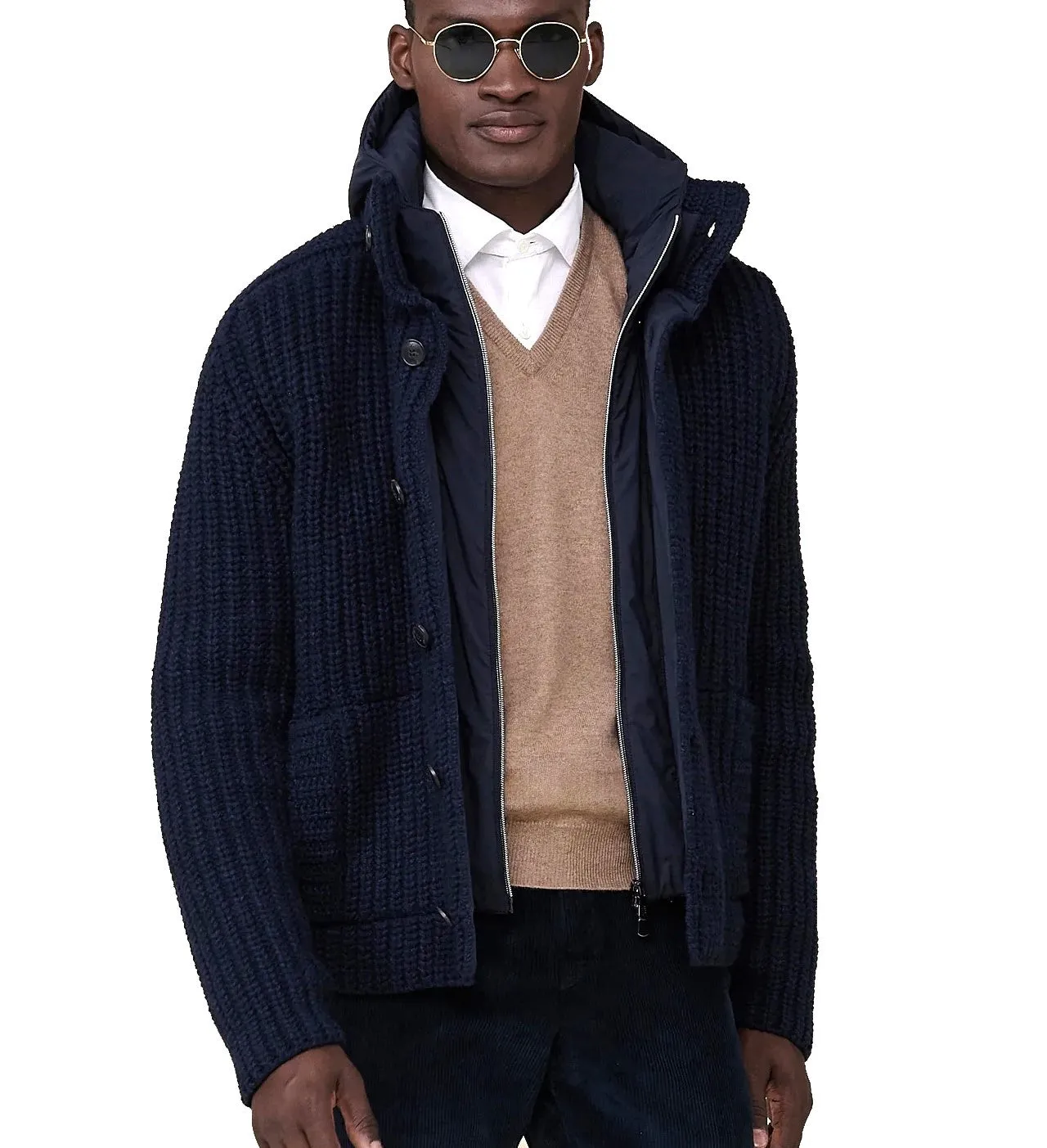 Fedeli 'Davos' Knit Cashmere Bomber Jacket