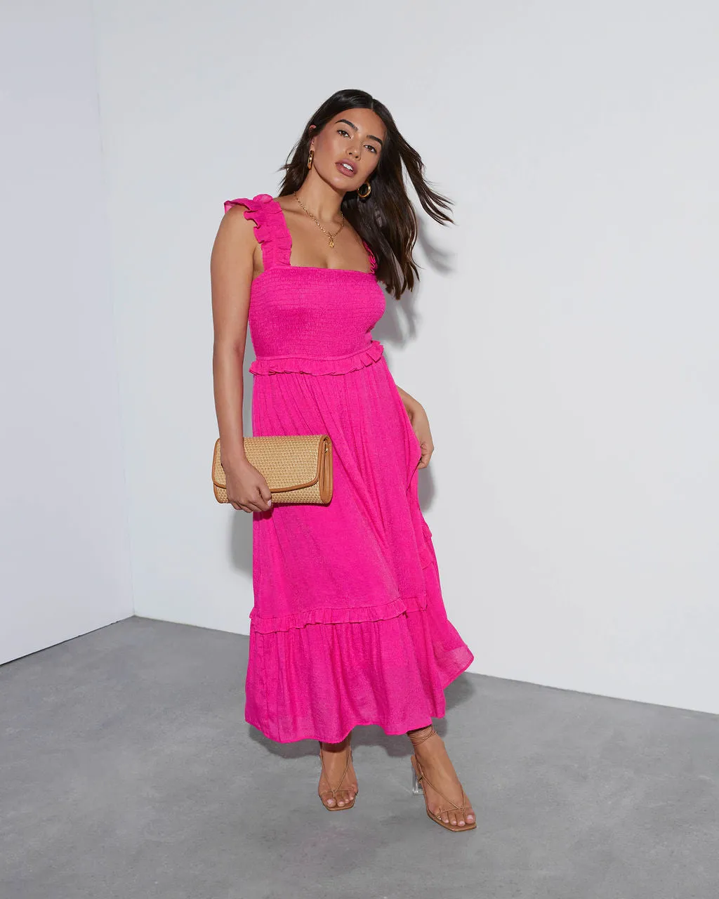 Feminine Frills Smocked Maxi Dress