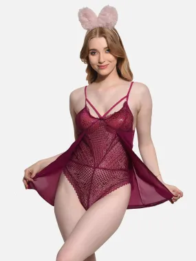 FIMS Babydoll Lingerie Nightwear for Honeymoon | Sexy Teddy Babydoll Nightwear