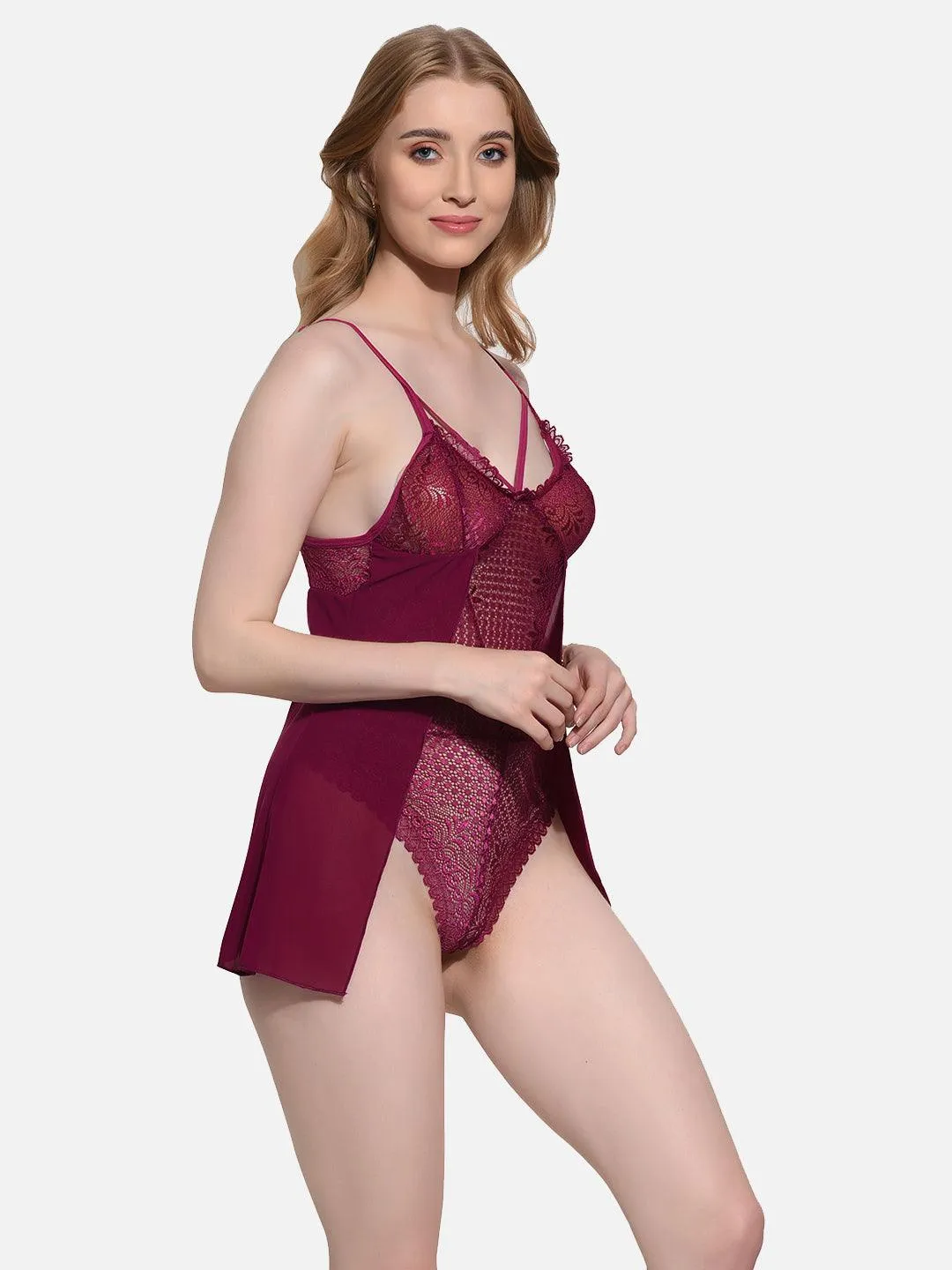 FIMS Babydoll Lingerie Nightwear for Honeymoon | Sexy Teddy Babydoll Nightwear