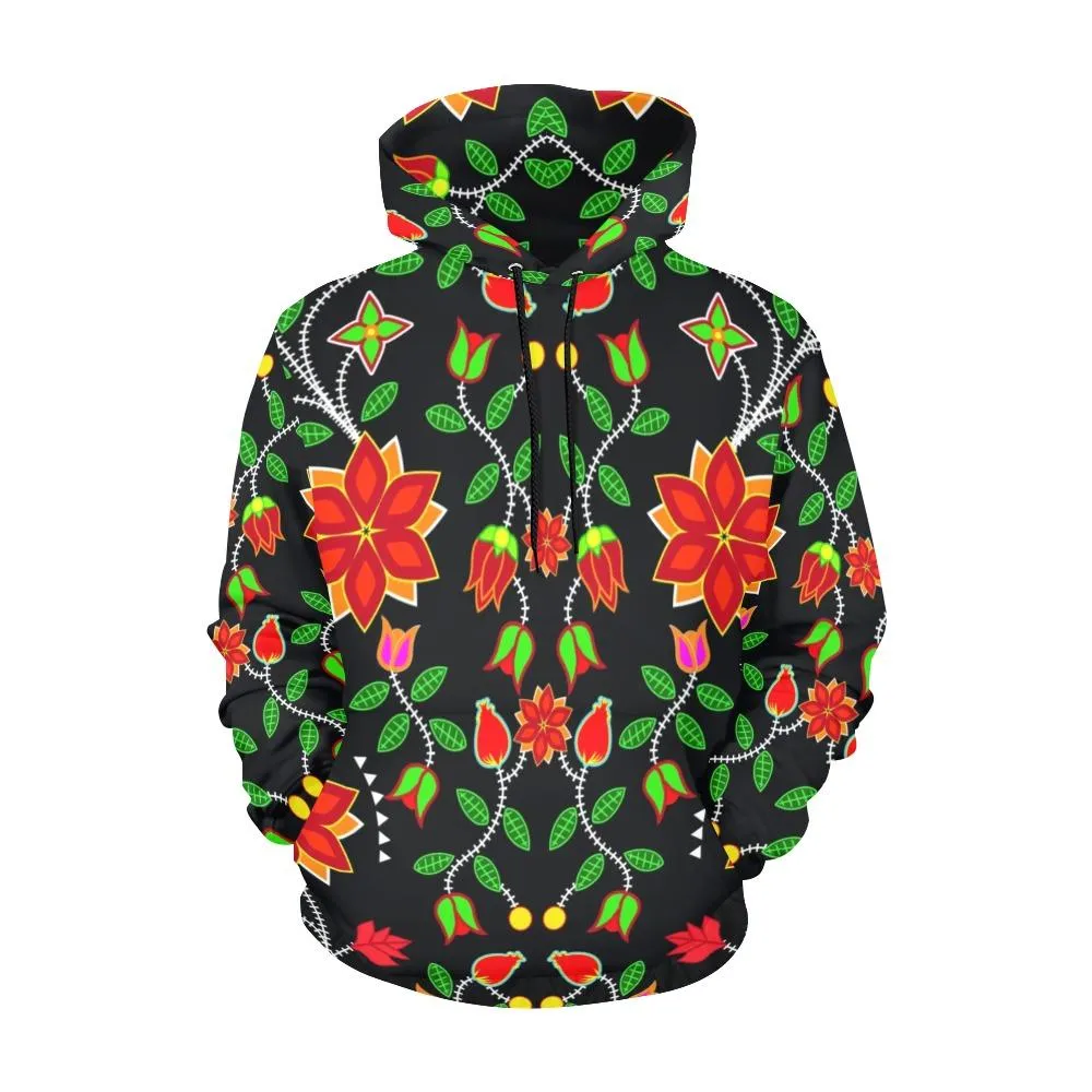 Floral Beadwork Six Bands Hoodie for Women (USA Size)