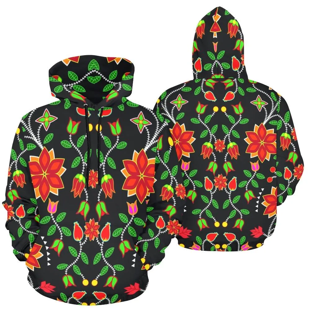 Floral Beadwork Six Bands Hoodie for Women (USA Size)