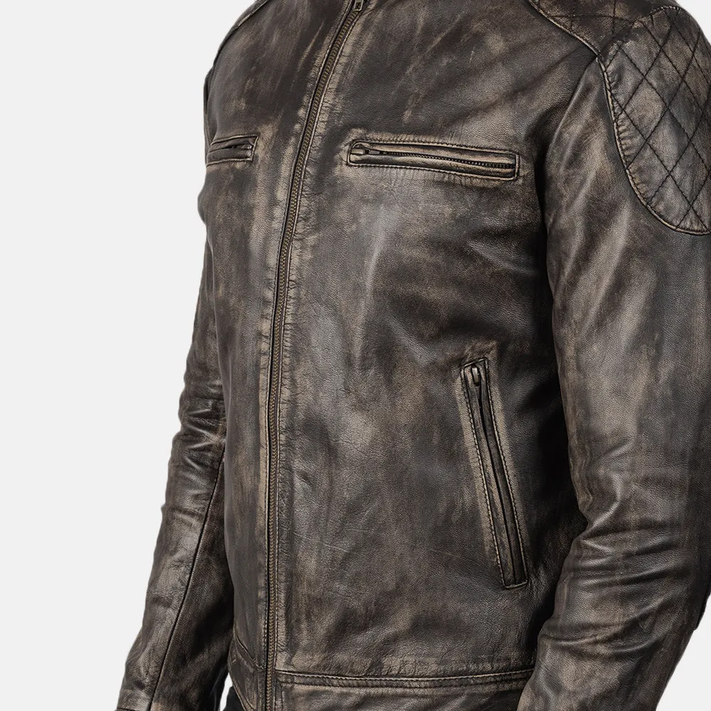 Gatsby Distressed Brown Leather Jacket