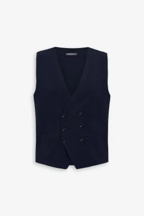 Gilet doppiopetto in maglia blu