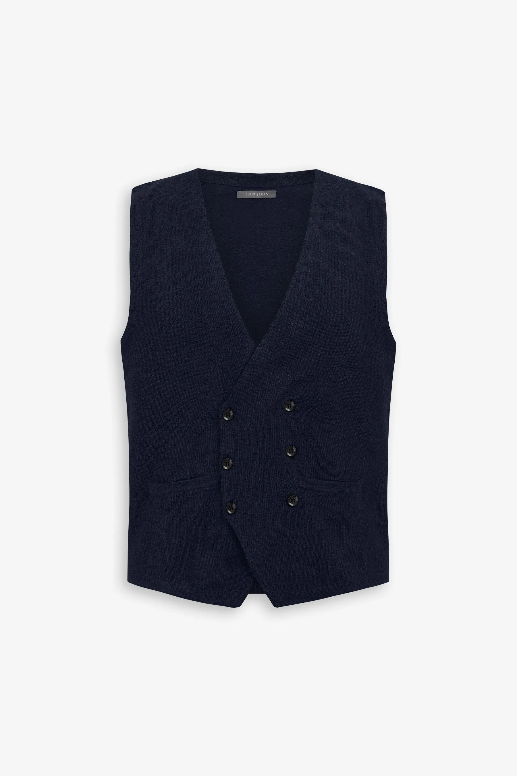 Gilet doppiopetto in maglia blu