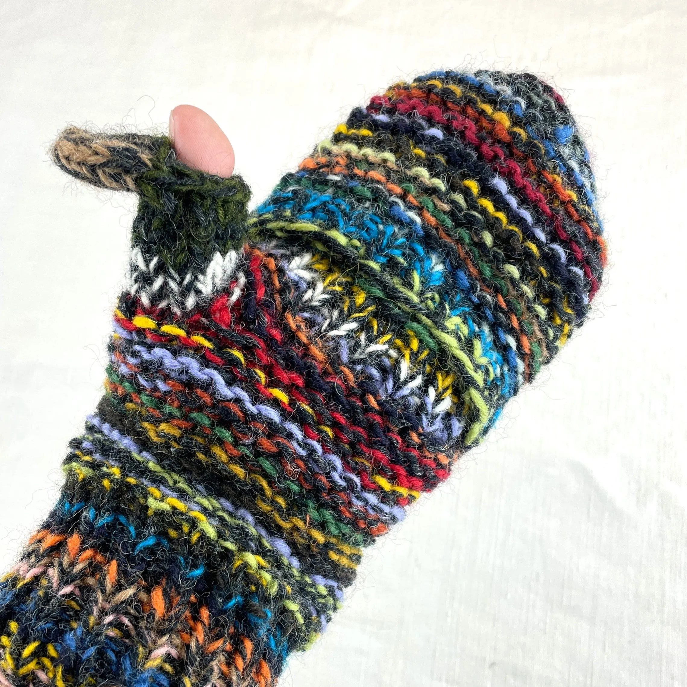 GOPAN Mitten Fingerless Gloves Eco Repurposed Wool