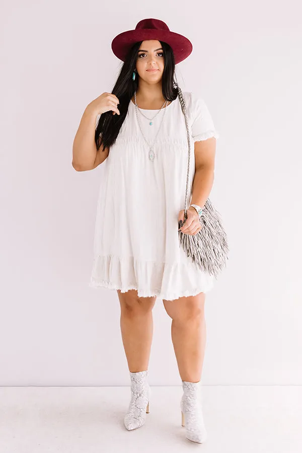 Guest List Babydoll Dress in Stone Curves