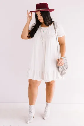 Guest List Babydoll Dress in Stone Curves