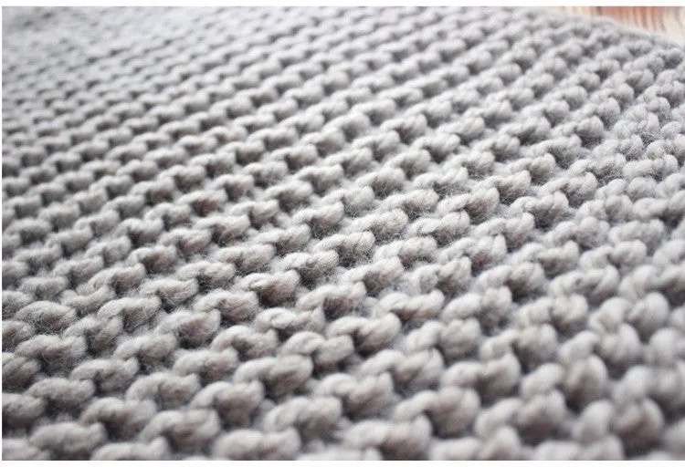 Handmade Chunky Knitted Scarf - Grey