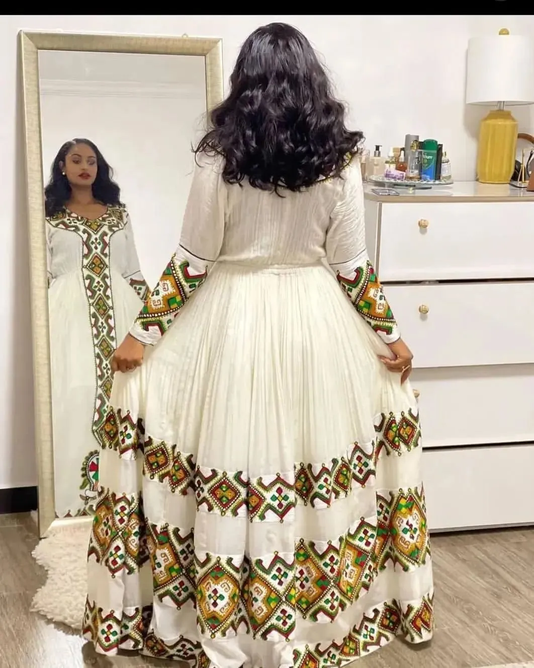 Handwoven Menen Fabric Cultural Dress Habesha Kemis Habesha Libs es0074