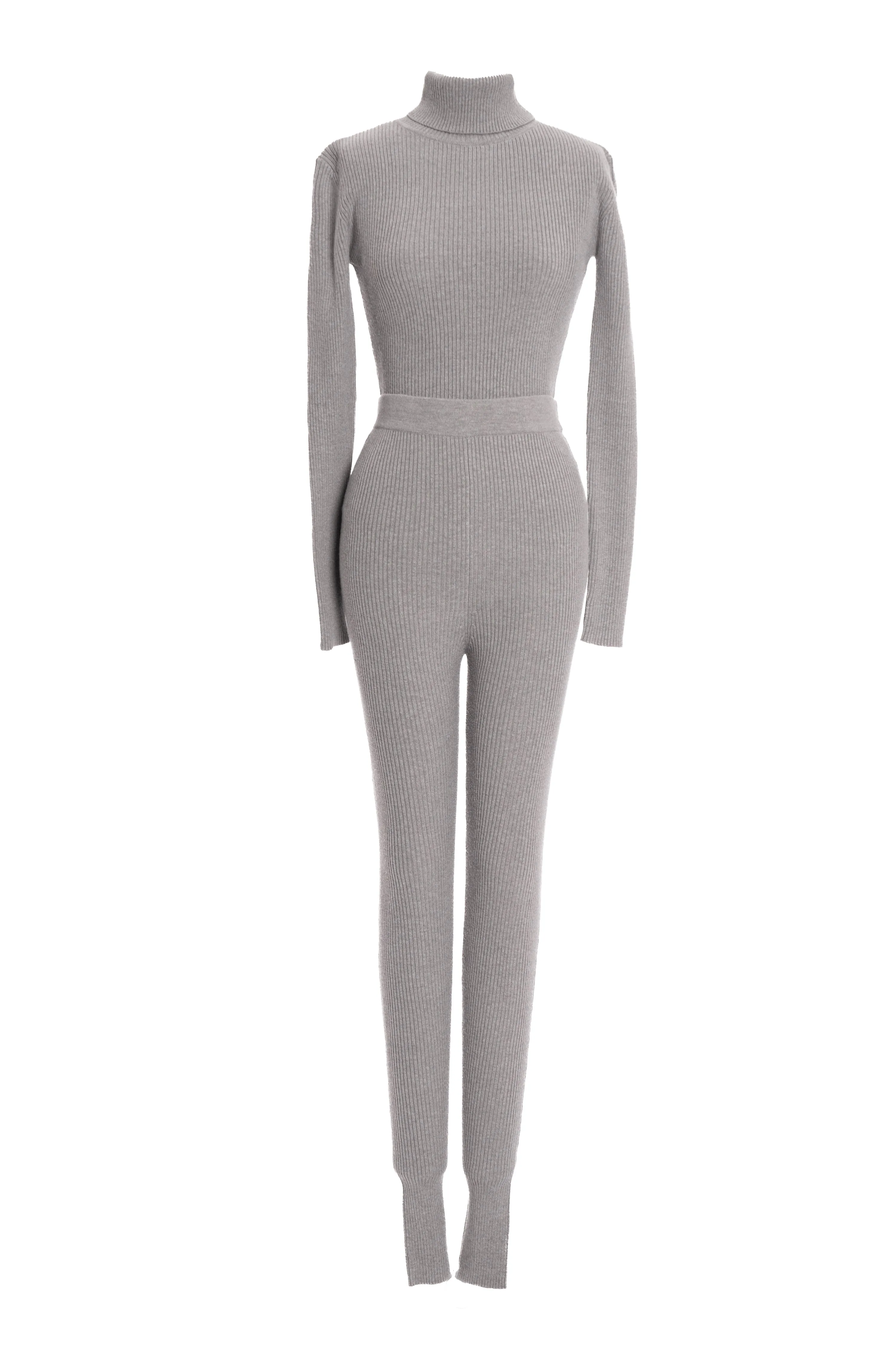 Heather Grey Arlett Turtleneck Bodysuit