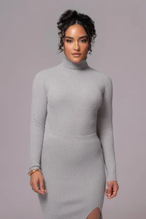 Heather Grey Arlett Turtleneck Bodysuit