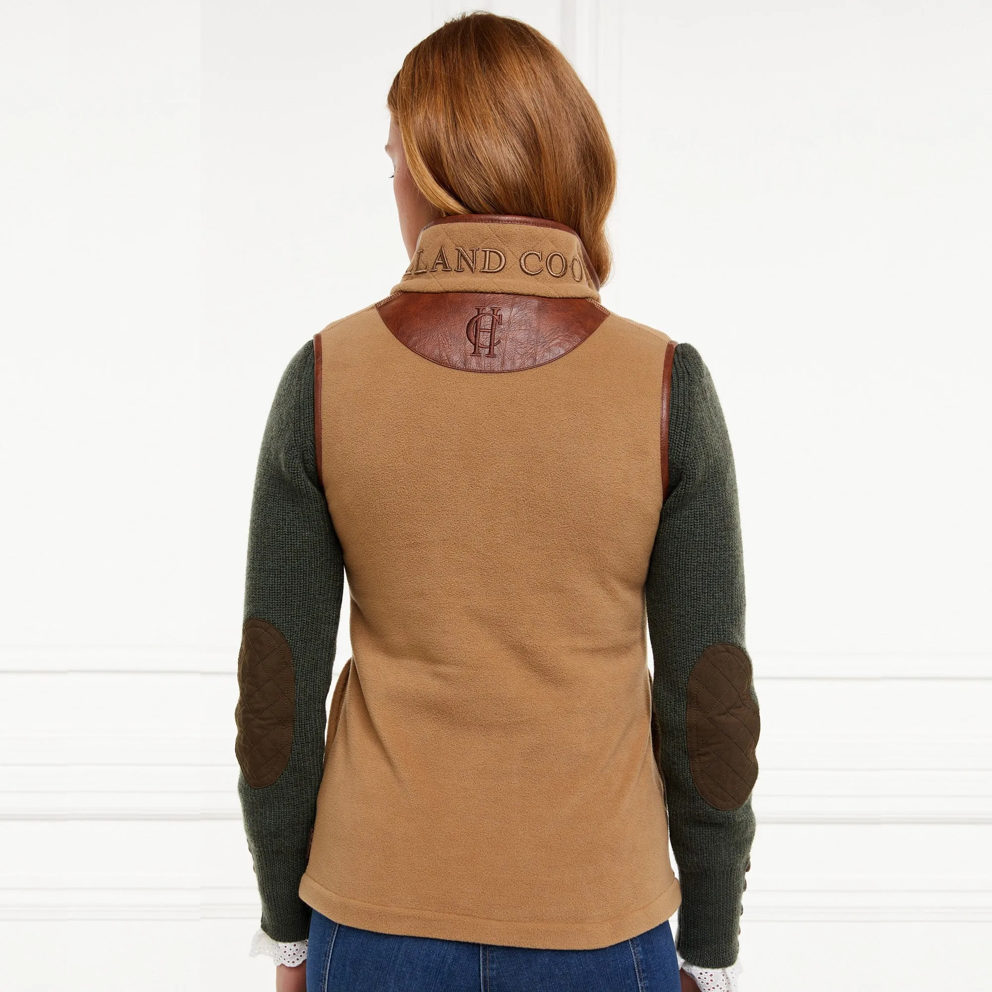 Holland Cooper Country Fleece Gilet - Coffee